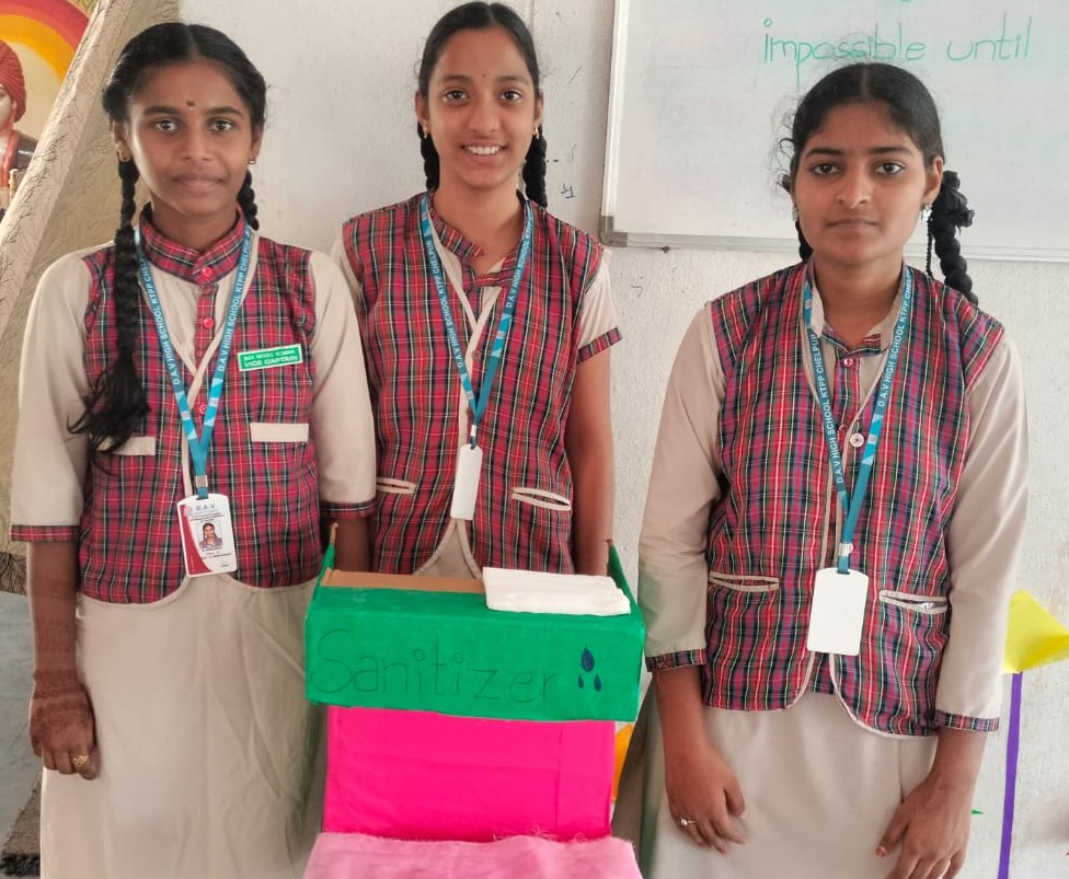 Sanitizer Dispenser Project by Class 6 , DAV Chelpur Science Fair